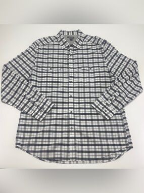 Kenneth Cole Reaction XL Plaid Button Up Shirt Cotton Preppy Classic
